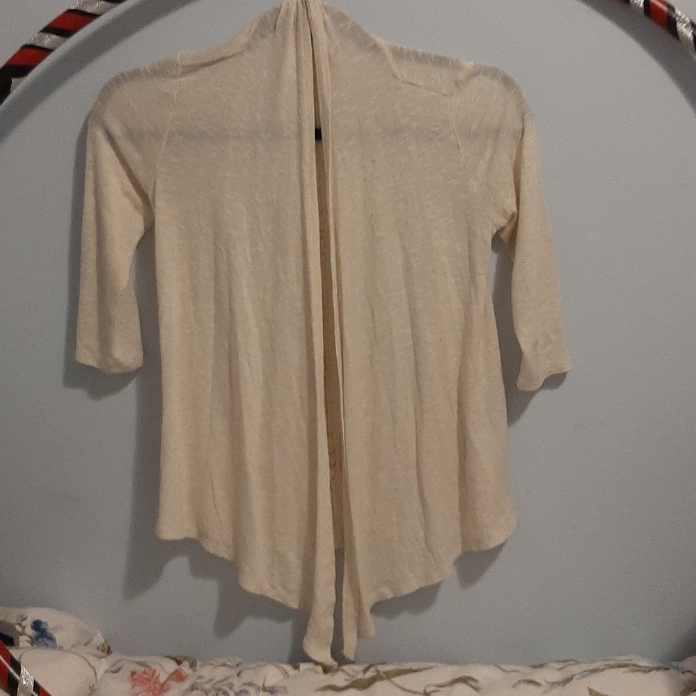 Cream 3/4 sleeve cardigan